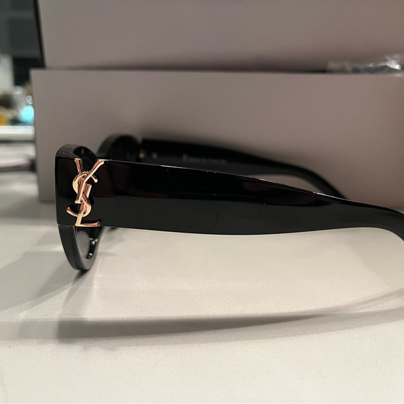 Saint Laurent Accessories - Saint Laurent Black Sunglasses with Gold Accents